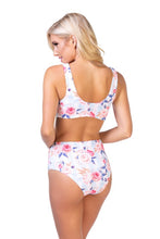 Load image into Gallery viewer, Floral print and striped pattern bikini