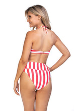 Load image into Gallery viewer, Stripped bandeau bikini set