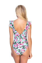 Load image into Gallery viewer, FLORAL V FRONT ONE PIECE SWIMSUIT