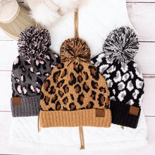Load image into Gallery viewer, CC Leopard Pom Beanie
