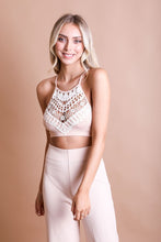 Load image into Gallery viewer, Crochet Lace High Neck Bralette