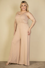 Load image into Gallery viewer, Plus Size Button Front Wide Leg Jumpsuit