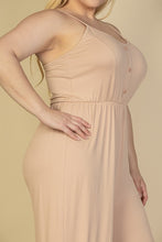 Load image into Gallery viewer, Plus Size Button Front Wide Leg Jumpsuit