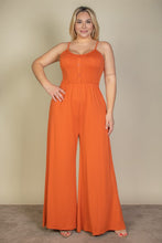 Load image into Gallery viewer, Plus Size Button Front Wide Leg Jumpsuit