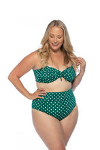 Load image into Gallery viewer, GREEN POLKA DOT HIGH WAIST BIKINI SET