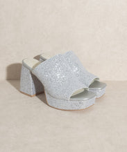 Load image into Gallery viewer, CRYSTAL-RHINESTONE PLATFORM SLIDE HIGH HEEL