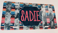 Load image into Gallery viewer, Cow Serape Custom License Plate