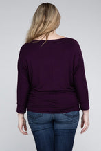 Load image into Gallery viewer, Plus Luxe Rayon Boat Neck 3/4 Sleeve Top
