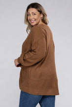 Load image into Gallery viewer, Plus Low Gauge Waffle Open Cardigan Sweater
