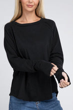Load image into Gallery viewer, Cotton Raglan Sleeve Thumbhole Top
