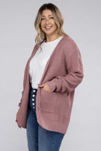 Load image into Gallery viewer, Plus Low Gauge Waffle Open Cardigan Sweater
