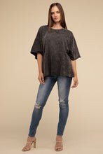 Load image into Gallery viewer, French Terry Washed Drop Shoulder Short Sleeve Top
