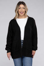 Load image into Gallery viewer, Plus Low Gauge Waffle Open Cardigan Sweater
