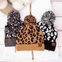 Load image into Gallery viewer, CC Leopard Pom Beanie
