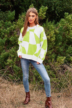 Load image into Gallery viewer, Multi Geo Checker Pullover Knit Sweater Top
