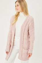 Load image into Gallery viewer, Chenille Cable Knit Oversized Open Front Cardigan
