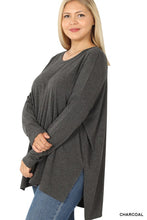 Load image into Gallery viewer, Plus Dolman Long Sleeve Round Neck Top
