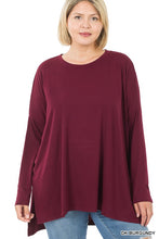 Load image into Gallery viewer, Plus Dolman Long Sleeve Round Neck Top
