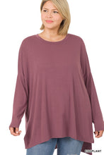 Load image into Gallery viewer, Plus Dolman Long Sleeve Round Neck Top
