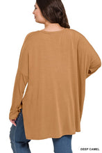 Load image into Gallery viewer, Plus Dolman Long Sleeve Round Neck Top
