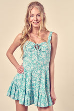 Load image into Gallery viewer, Floral Printed Drawstring Front Romper
