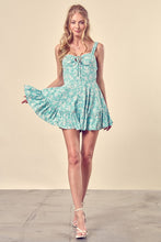 Load image into Gallery viewer, Floral Printed Drawstring Front Romper
