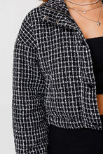 Load image into Gallery viewer, Tweed Crop Puffer Jacket
