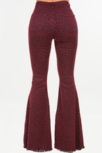 Load image into Gallery viewer, Leopard Print Bell Bottom Jean in Burgundy

