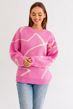 Load image into Gallery viewer, Abstract Pattern Oversized Sweater Top
