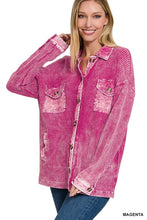 Load image into Gallery viewer, Cotton Waffle Acid Wash Shacket
