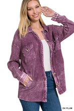 Load image into Gallery viewer, Cotton Waffle Acid Wash Shacket

