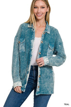 Load image into Gallery viewer, Cotton Waffle Acid Wash Shacket
