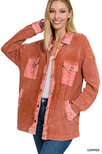 Load image into Gallery viewer, Cotton Waffle Acid Wash Shacket
