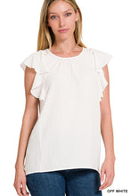 Load image into Gallery viewer, Woven Bubble Airflow Flutter Sleeve Top
