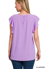 Load image into Gallery viewer, Woven Bubble Airflow Flutter Sleeve Top
