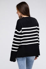 Load image into Gallery viewer, Ribbed Hem Stripe Sweater
