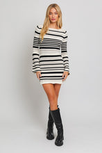 Load image into Gallery viewer, Boat Neck Bell Sleeve Sweater Dress
