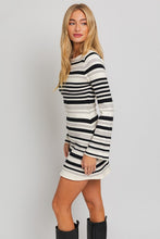 Load image into Gallery viewer, Boat Neck Bell Sleeve Sweater Dress
