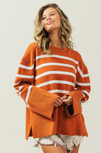 Load image into Gallery viewer, Ribbed Hem Stripe Sweater
