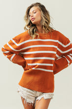 Load image into Gallery viewer, Ribbed Hem Stripe Sweater

