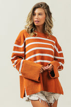 Load image into Gallery viewer, Ribbed Hem Stripe Sweater

