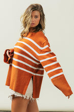 Load image into Gallery viewer, Ribbed Hem Stripe Sweater
