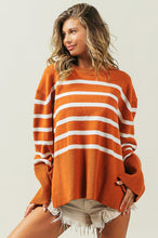 Load image into Gallery viewer, Ribbed Hem Stripe Sweater
