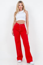Load image into Gallery viewer, Wide Leg Jean in Cherry Red
