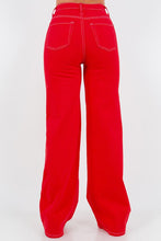 Load image into Gallery viewer, Wide Leg Jean in Cherry Red
