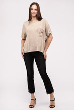 Load image into Gallery viewer, Washed Ribbed Cuffed Short Sleeve Round Neck Top
