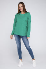 Load image into Gallery viewer, Ribbed Brushed Melange Hacci Sweater with a Pocket
