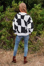 Load image into Gallery viewer, Multi Geo Checker Pullover Knit Sweater Top
