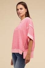Load image into Gallery viewer, Contrast Trim Top Stitching Drop Shoulder Top

