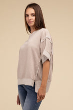 Load image into Gallery viewer, Contrast Trim Top Stitching Drop Shoulder Top
